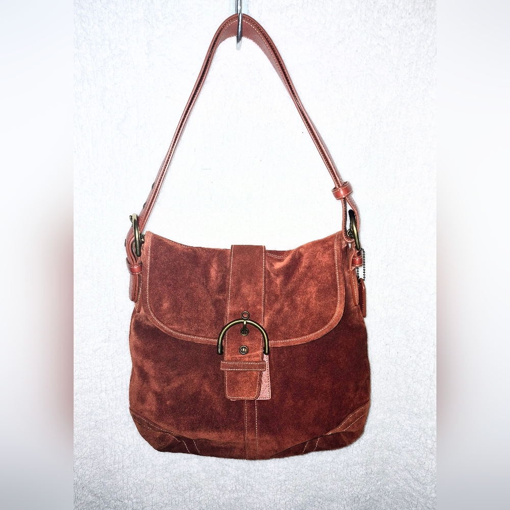 Coach Soft Suede Duffle in Rust - Picture 2 of 11